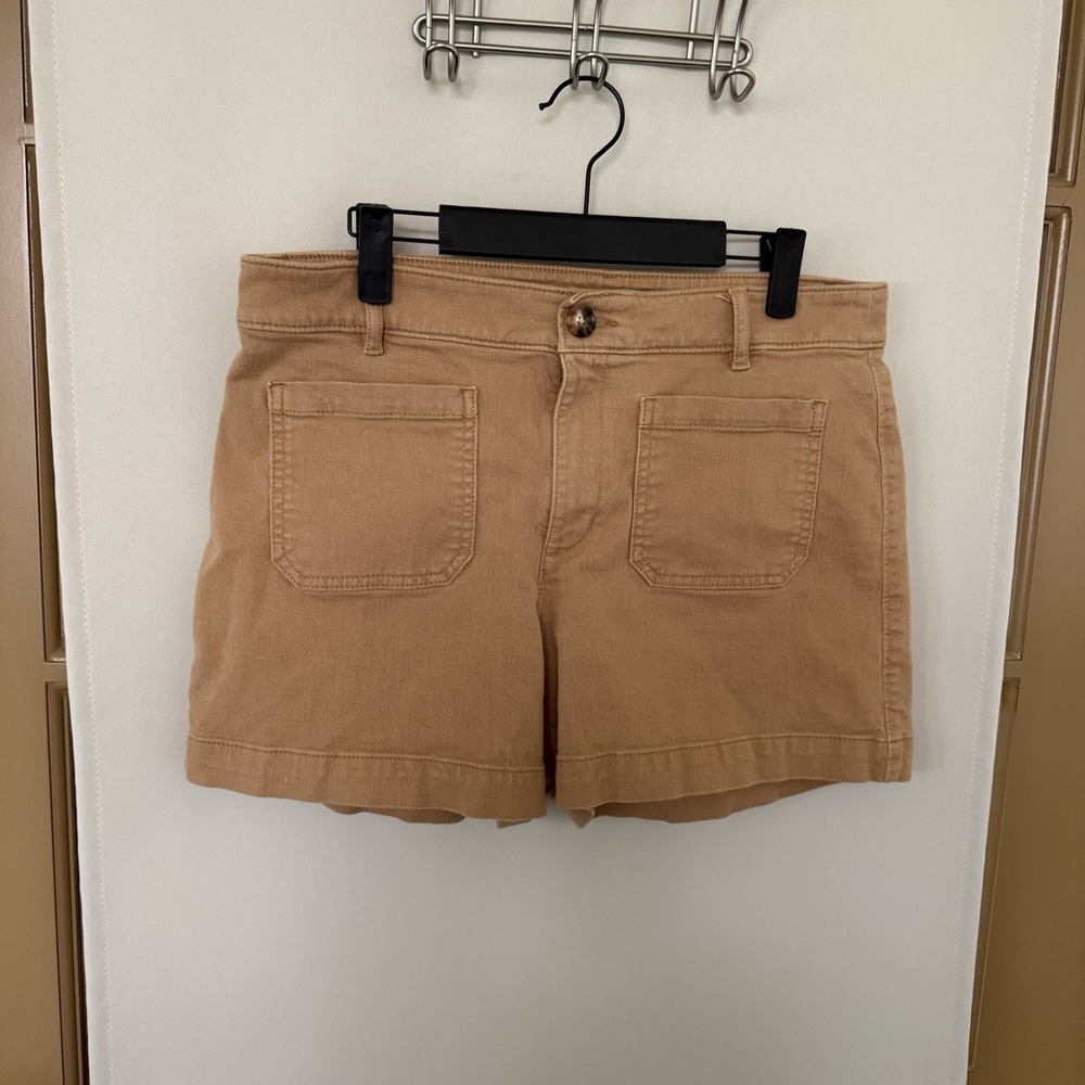 Loft Womens 10 Tan Beige High Rise The Palmer Casual Shorts Pockets Summer